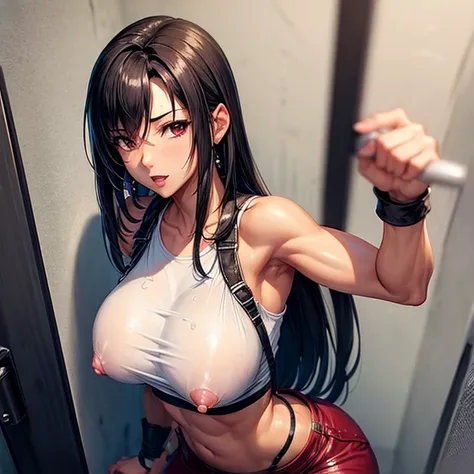 Big penis　Tifa Lockhart with her breasts wrapped around her penis　A lot of semen 