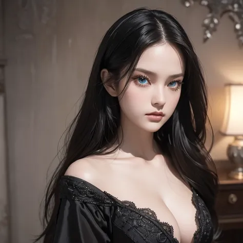 full body masterpiece, ultra realistic, 16k, high quality, incredibly detailed, dream aesthetic, dream atmosphere, cinematic, (sharp focus : 1.5), (photorealistic : 1.3), gothic (Gorgeous gothic girl), female beauty, defined jaw, square face, wonderful got...