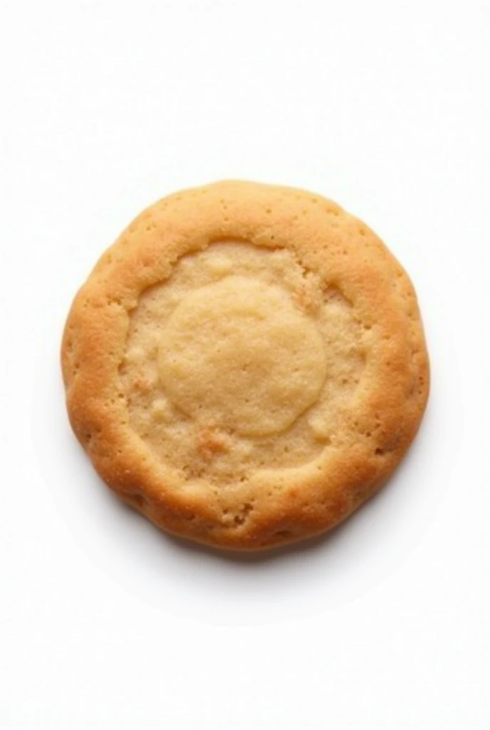 A cinnamon cookie with a white background, The cookie should be round and without design
