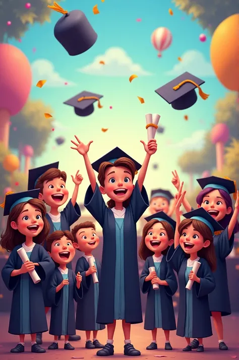 Cartoon characters graduated 