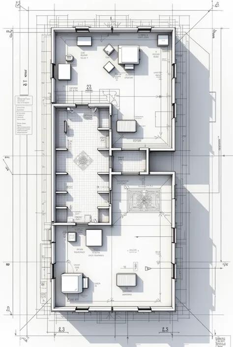 Architectural plan of the top of the school