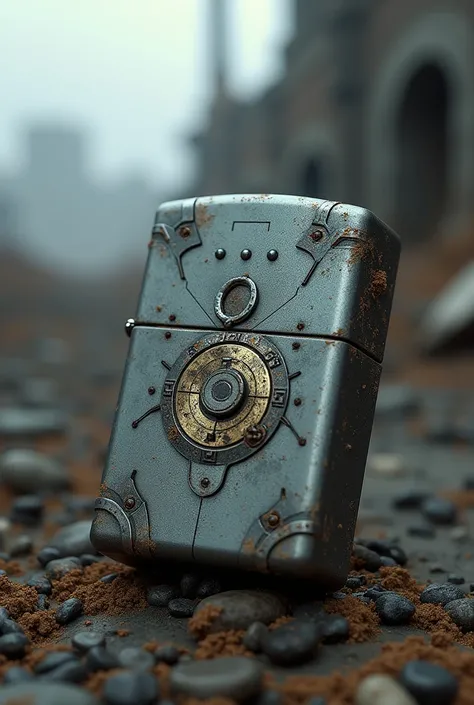 A desgasted futuristic zippo