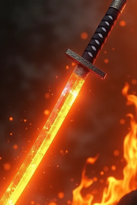 Katana sword with its fire element blade