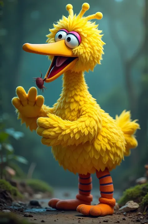 A zombie bites Big Bird 