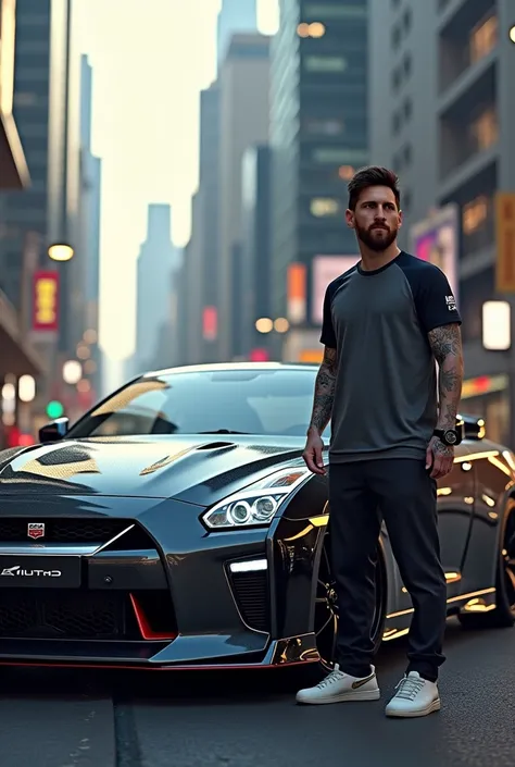 Messi outside a gtr
