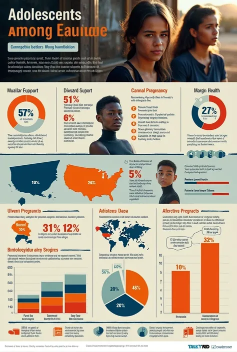 Make a poster about case statistics in Ecuador, of unwanted pregnancies, Abortions and sexually transmitted diseases in adolescents.