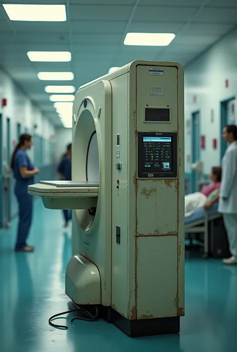 Old MRI in a busy hospital 
