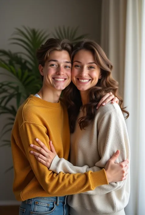  A handsome guy with his mom could be a side hug where their both face the camera, smiling. He could also try a pose where you hold her hand or rest his head on her shoulder for a sweet, affectionate moment. If you prefer something more playful, he can do ...