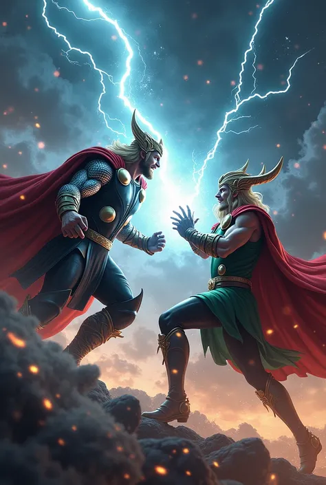 Thor and Loki Fight in Space 
