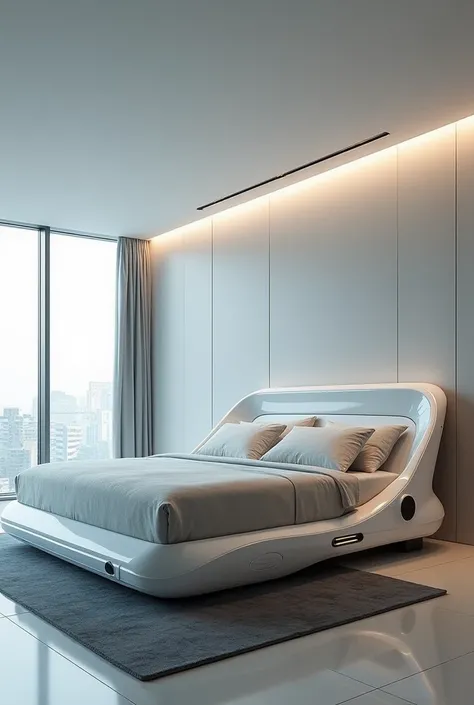 Cyber bed that have surrounded speakers and can push up
