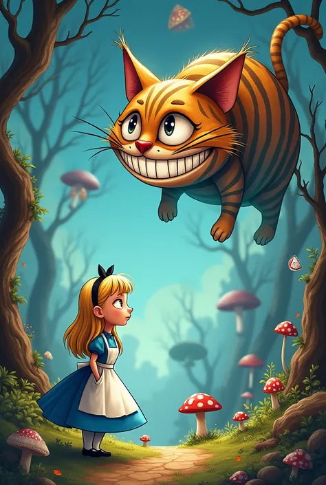 An image with the phrase from the book Alice in Wonderland when the cat tells him he couldn&#39;t love her