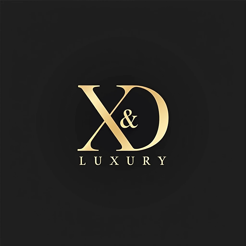 Make me a logo for a business called X&D Luxury, where you use black tones, whites and golds, that it looks fine that it is in icon format
