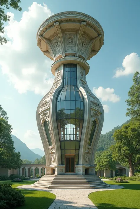 A building in the shape of a vase 