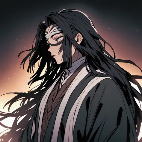 Iguro Obanai from Kimetsu no Yaiba with long hair