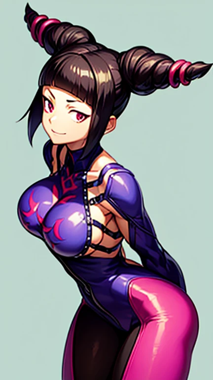 Han juri has large breasts and she is wearing her clasic suit 