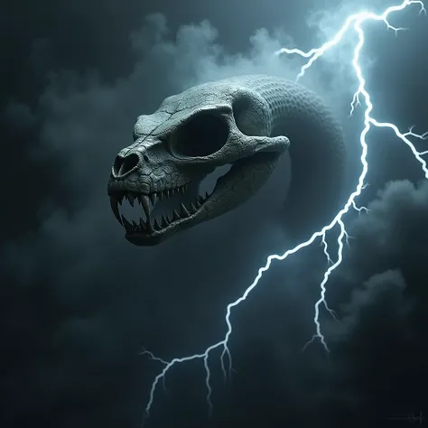 Snake skull shoulder Dark smoke lightning 