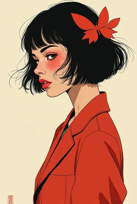 Style Beauty，author：conrad roset a cool girl，Lack of metal，Surreal minimalist shadows，Flat illustration, Luo Erchun，