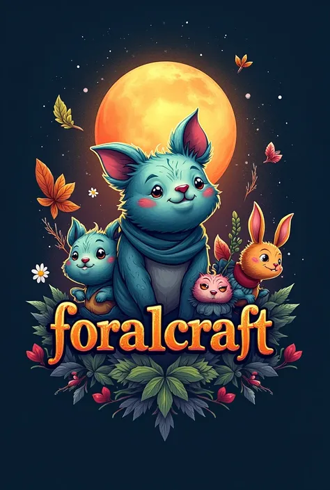 Make me a logo with ForalCraft font with a more attractive design with characters in it
