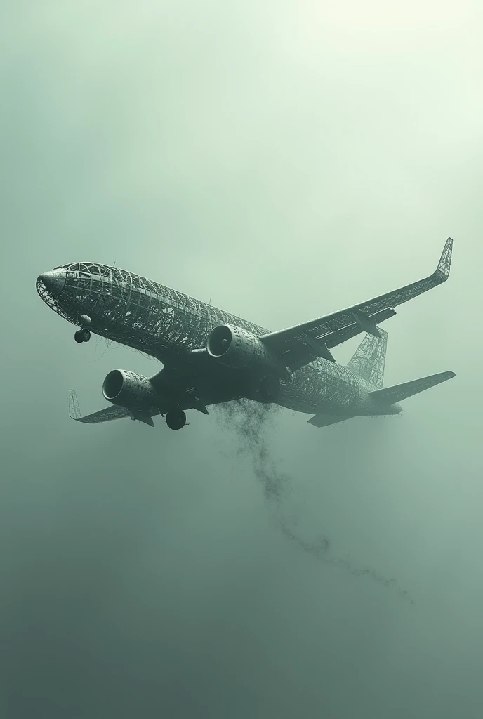 Generates an image on the skeleton of an airplane 