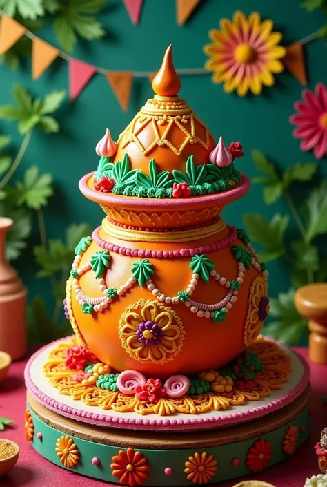 Janmashtami matki wala cake 
