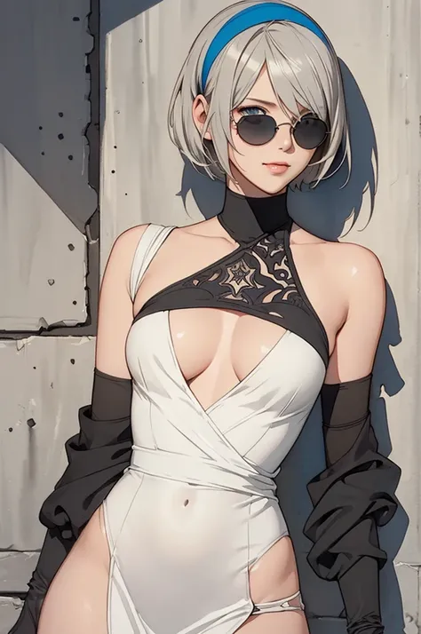 {(masterpiece,best quality, 16K illustration, UHD, extremely detailed the work, detailed beautiful face and eyes and skin and hair)} 
BREAK {erotic face,looking away,enchanting smile,cowboy-shot}
BREAK {solo, (2B of Nier Automa:1.4)), (perfect female body,...