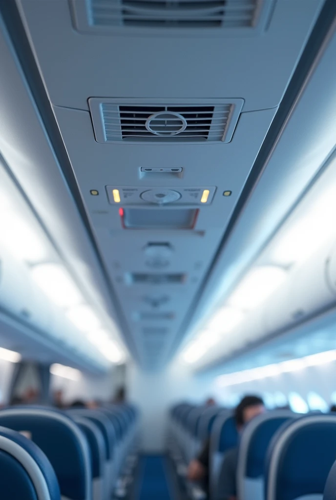 Generates an image of the ventilation and temperature of an airplane cabin 