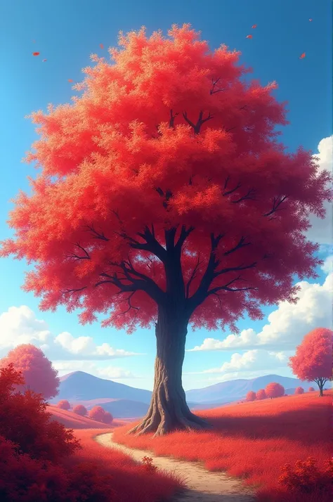 Tree with red leafs
