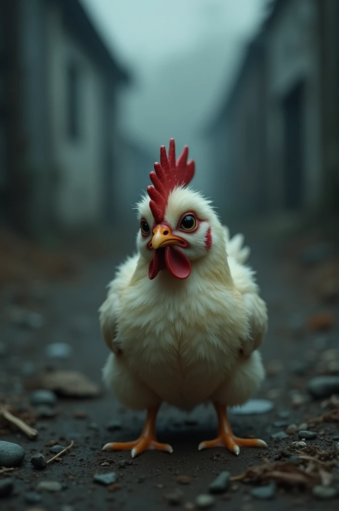 Make a sad chicken seeing his mother and father being dies in lfc