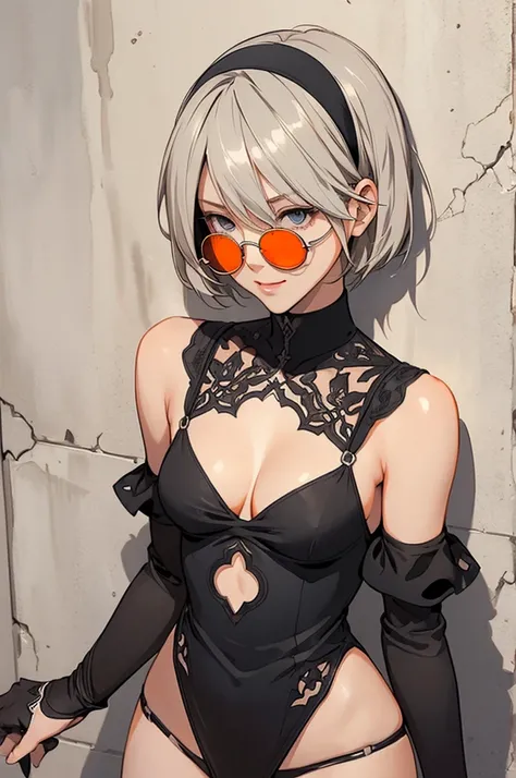 {(masterpiece,best quality, 16K illustration, UHD, extremely detailed the work, detailed beautiful face and eyes and skin and hair)} 
BREAK {erotic face,looking away,enchanting smile,cowboy-shot}
BREAK {solo, (2B of Nier-Automa:1.4)), (perfect female body,...