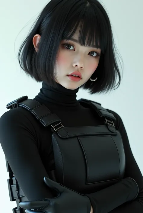 (masterpiece,Distinguished Quality,Mirror-like,Cinematic Experience,insanely detailed,absurdres),8k,wallpaper,,(Best illustrations:2.0),(One Woman:2.0),(Motoko Kusanagi:2.0),(Ghost in the Shell-style worldview:2.0),(Black tactical bodysuit:2.0),(Heavy blac...