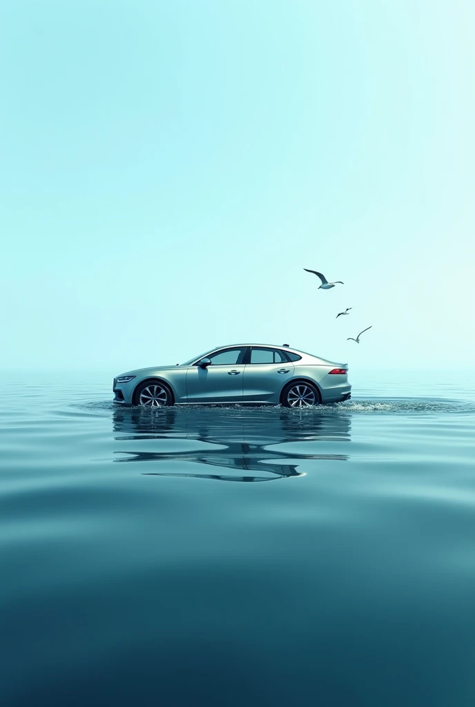 A car on middle of sea