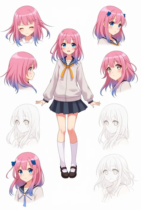 You can make a model sheet of an anime girl