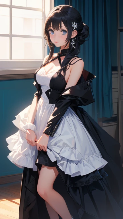 Black and white costumed anime,  Sakimi-chan Frank Franzeta, (software) At work, everyone, Painted in an anime artist&#39;s studio, Cute sexy ass, Trending on cgstation, makoto shinka, Created by Anime Painter Studio, rossdraws Sakimimi-chan, Detailed digi...