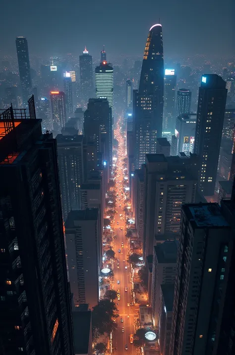 

Location: A high-rise building rooftop in Mumbai at night.
