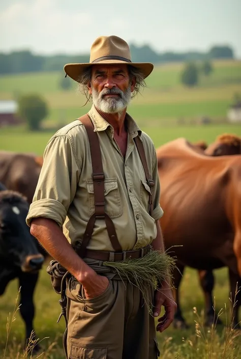 A cow farmer in our farm with cow and buffaloes 