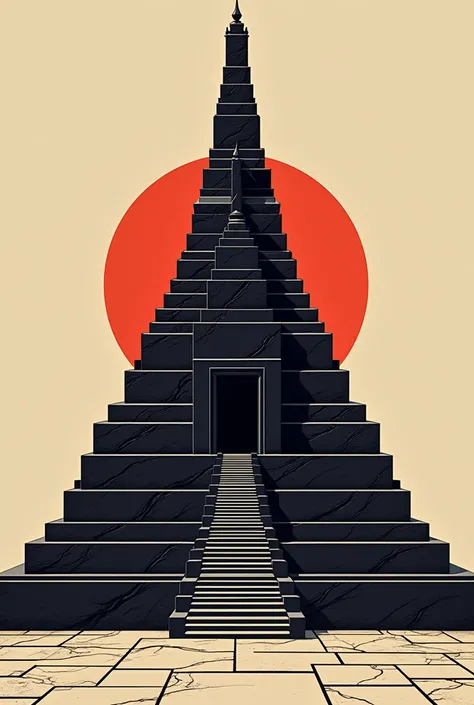 Ziggurat, graphic, facing here