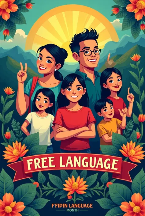 Create a poster about Filipino language month
Theme: Filipino, free language