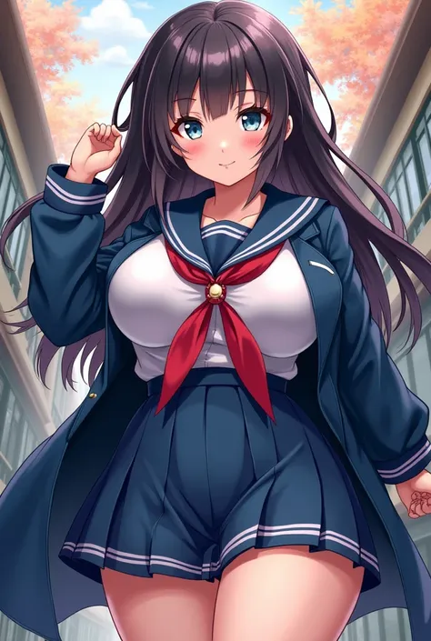 Anime girl, big ass, big chest, kakushi uniform