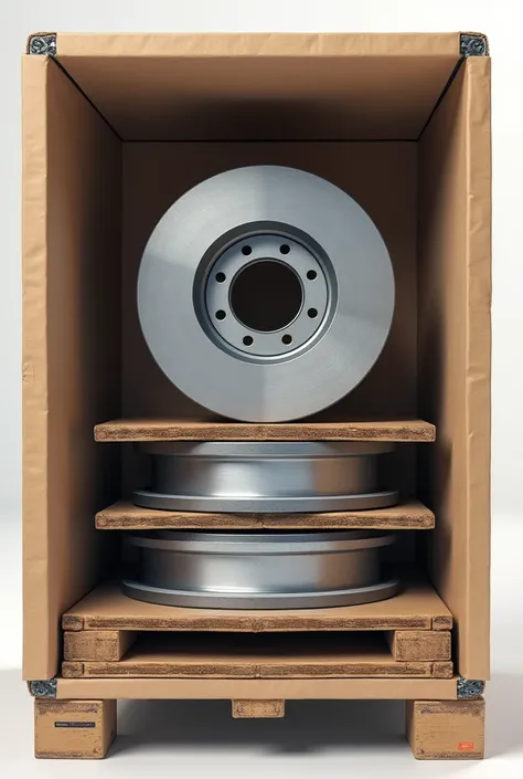 Packing of brake disc and drum in box 