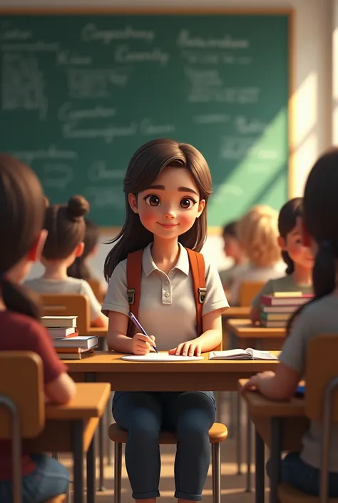 Student sitting in a classroom 
