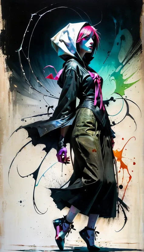 by Tsutomu Nihei,(violent but extremely beautiful:1.4),(masterpiece, best quality:1.4),in the style of nicola samori,dancing,Spider Gwen,posing with attitude, Ukiyo-e Art,ColorART,colorful ,in the style of esao andrews,esao andrews style,esao andrews art,e...