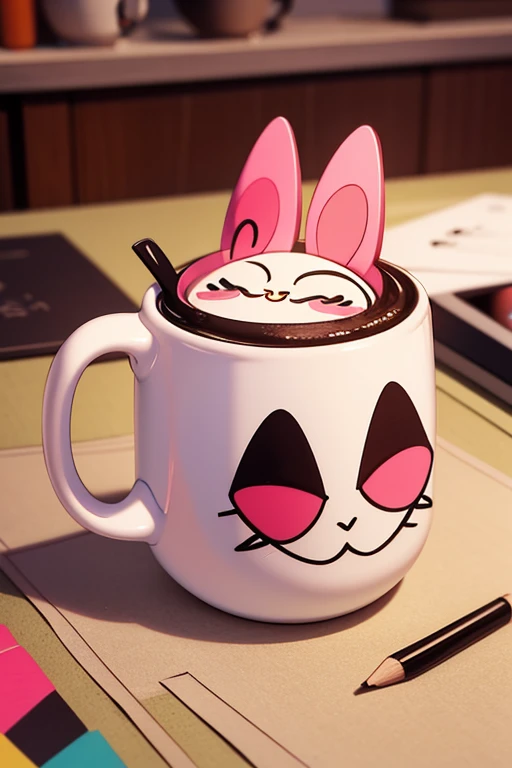 kawaii drawn mug