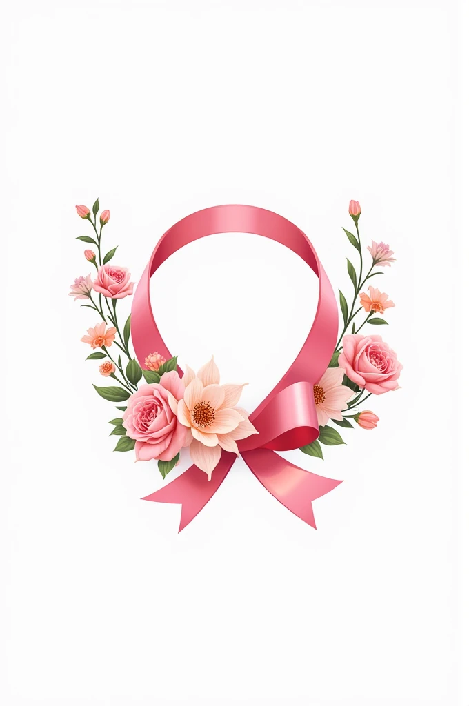 pink ribbon logo with flowers