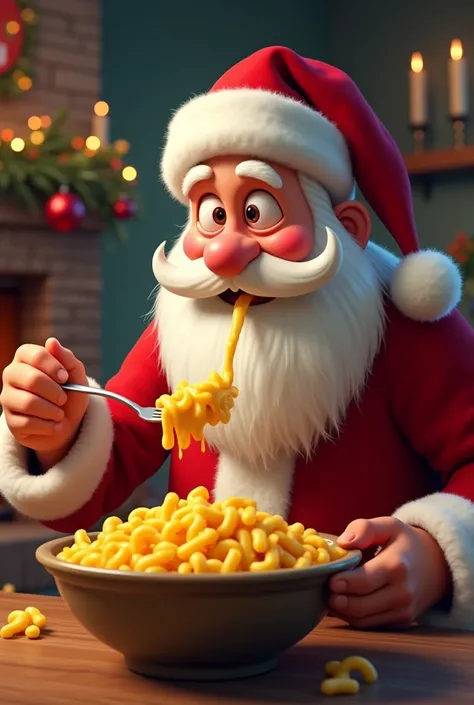 Santa eating macaroni 