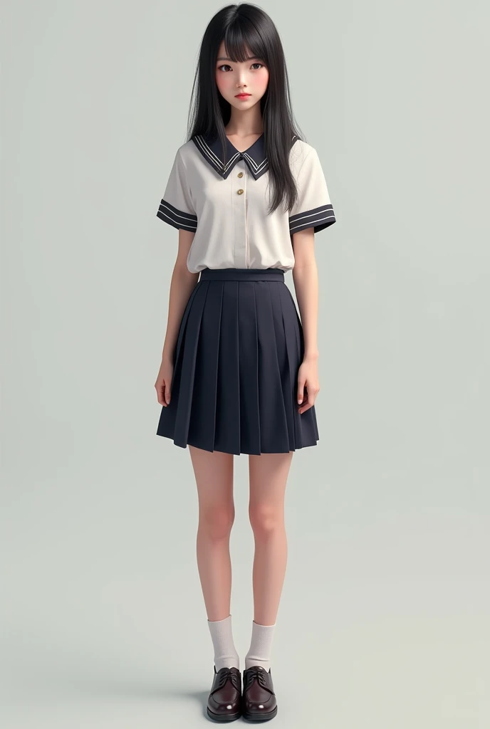 Thai girl,Thai school uniform,full body photo,Realistic images,high definition