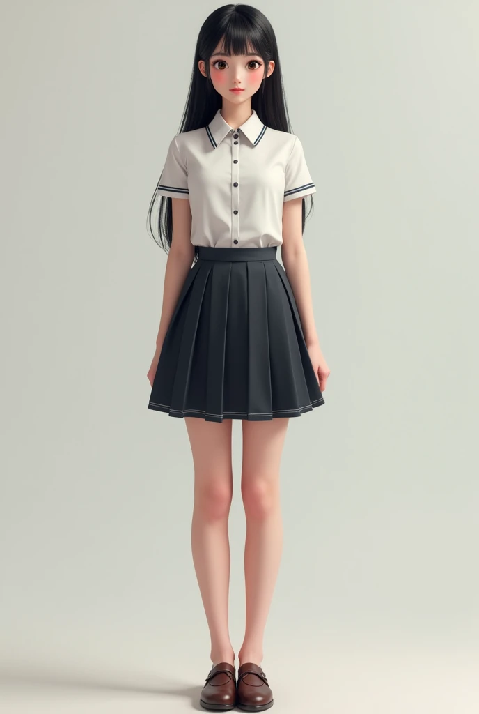 Thai girl,Thai school uniform,full body photo,Realistic images,high definition