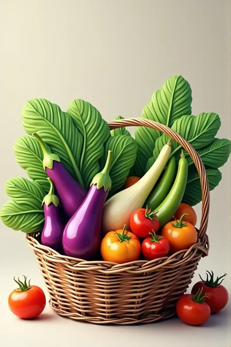 A pic vegetables in a basket bengan alo 