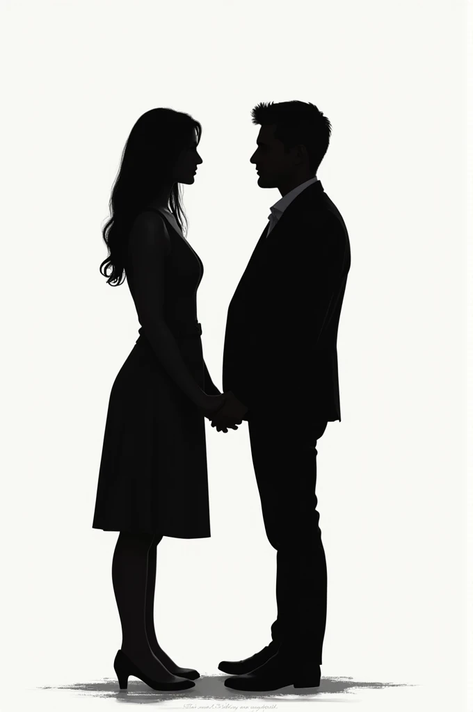 Two Silhouettes: Silhouettes of two people facing each other or holding hands can convey partnership and togetherness.