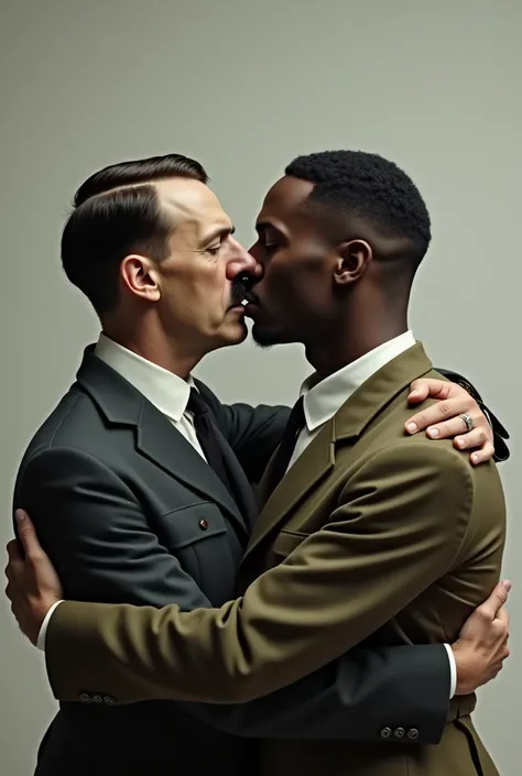 hitler kissing a black man