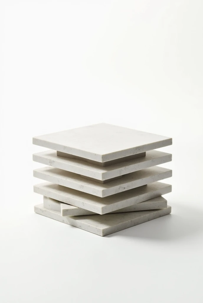 Stack of 6 stylish floor tiles with white background